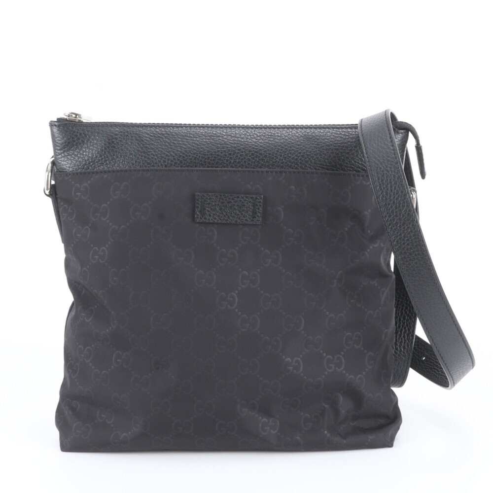 Gucci GG Nylon 510342 Leather Shoulder Bag Messenger Black Men's